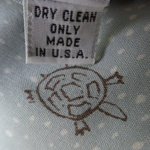 SiLK In God We Trust NYC Shirt Blouse Button Front Pale Green Cave Drawings USA - Picture 9 of 9
